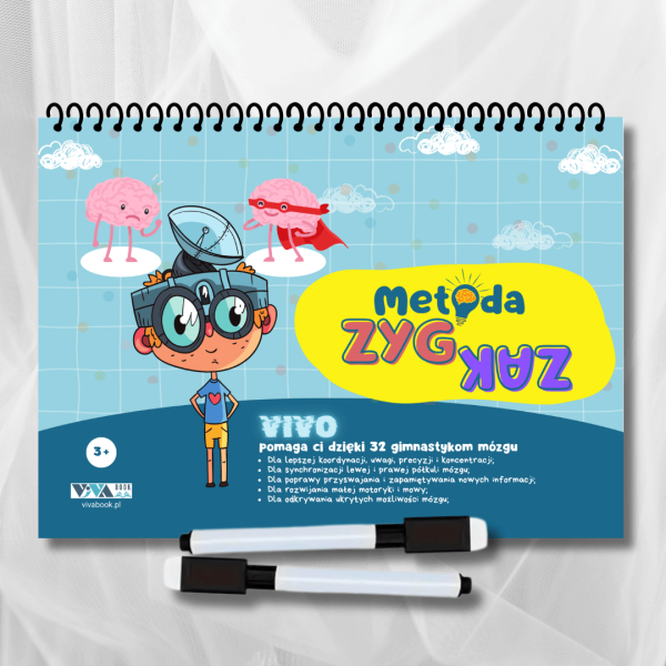 Metoda Zyg-Zak – innowacyjne ćwiczenia dla treningu mózgu + 2 zmazywalne markery