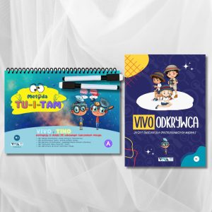 Zestaw „Metoda Tu-i-Tam” + „VivoOdkrywca” – Innowacyjne ćwiczenia rozwijające uwagę, koncentrację i logiczne myślenie + 2 zmazywalne markery