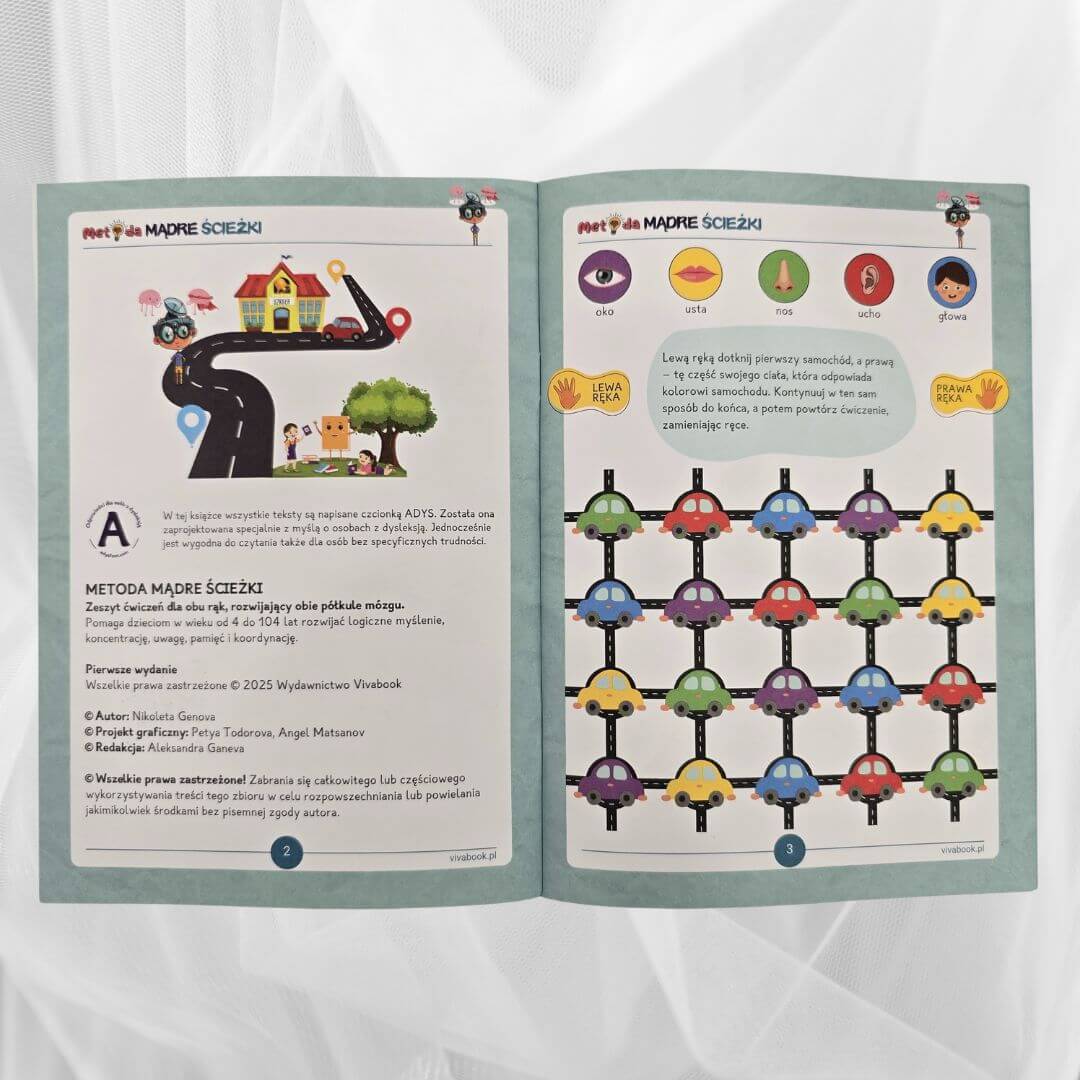 Metoda Mądre Ścieżki – Ćwiczenia dla mózgu obiema rękami, 4–104 lata, 48 stron, format A5 - obrazek 2