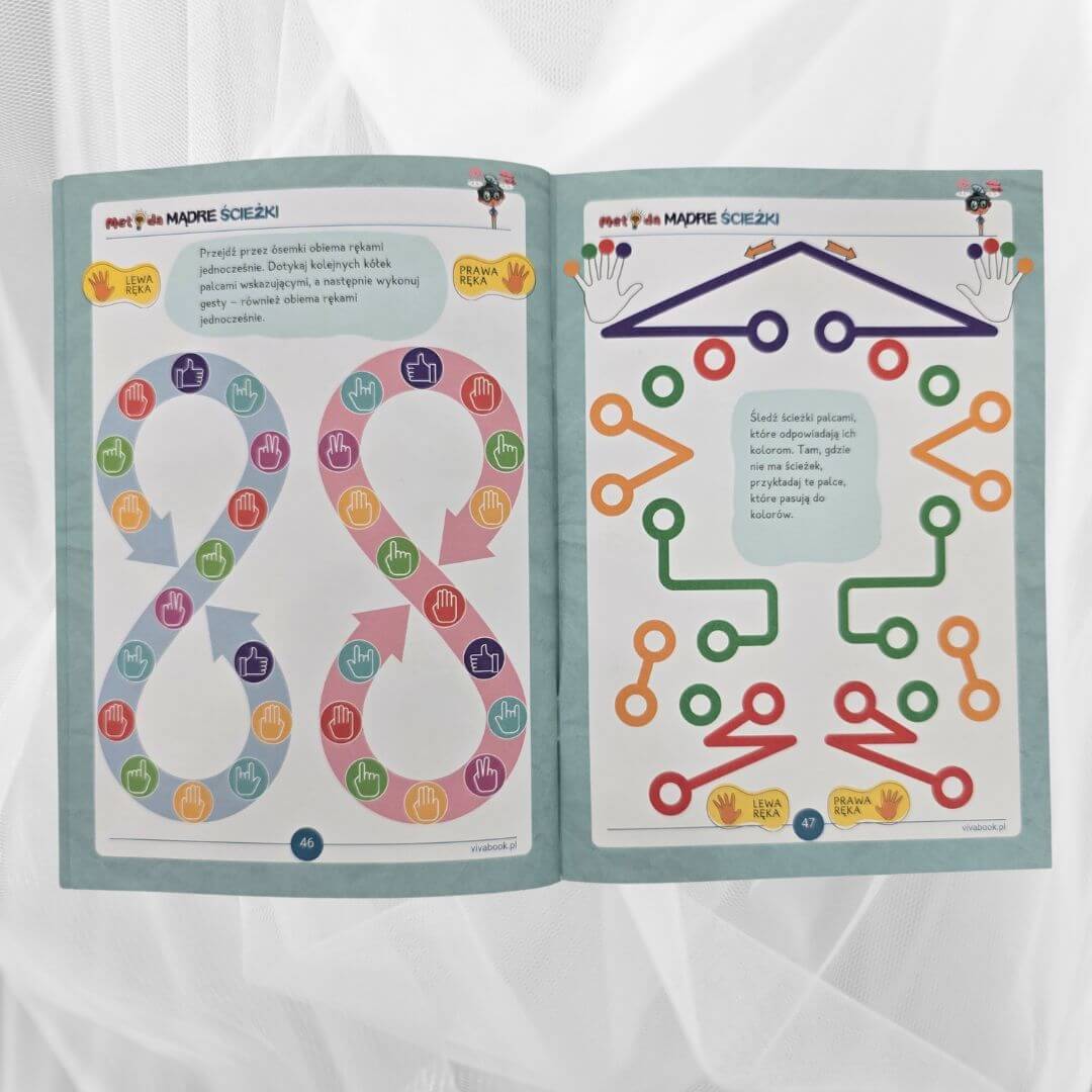 Metoda Mądre Ścieżki – Ćwiczenia dla mózgu obiema rękami, 4–104 lata, 48 stron, format A5 - obrazek 13