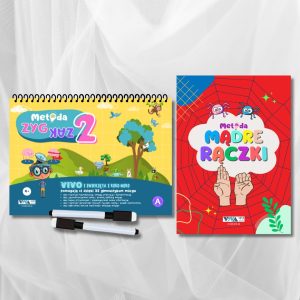 Zestaw „Metoda Zyg-Zak 2” + „Metoda Mądre Rączki” – innowacyjne ćwiczenia dla treningu mózgu + zmazywalne markery