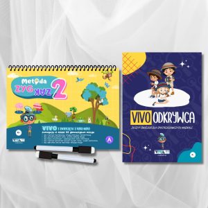 Zestaw „Metoda Zyg-Zak 2” + „VivoOdkrywca” – Innowacyjne ćwiczenia rozwijające uwagę, koncentrację i logiczne myślenie + 2 zmazywalne markery