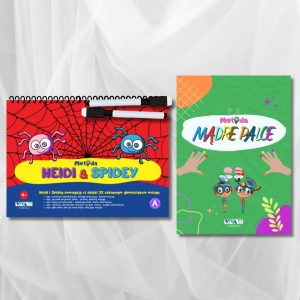 Zestaw „Heidi i Spidey” + „Metoda Mądre Palce” – innowacyjne ćwiczenia dla treningu mózgu + zmazywalne markery