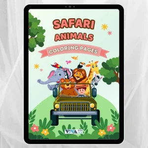 Safari Animals Coloring Book – Zwierzęta na safari: Kolorowanki, kreatywność i relaks, dla dzieci 3+, Cyfrowy plik PDF do druku (A4)