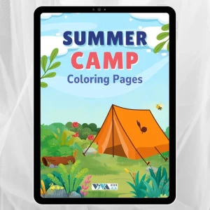 Summer Camp Coloring Book – Letni obóz: Kolorowanki, kreatywność i relaks, dla dzieci 3+, Cyfrowy plik PDF do druku (A4)