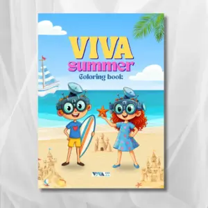 Kolorowanka „Viva Summer”: Letnia przygoda z Vivo i Viva, A5, 28 stron