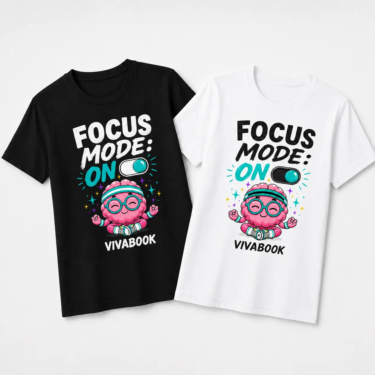 Koszulka dziecięca z napisem „Focus Mode ON”, Bawełniana, Autorski projekt Vivabook